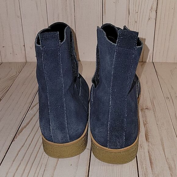 Aerosoles Full Moon Booties Boots Blue Suede leather Hook Loop Closure 8.5 - Picture 4 of 9